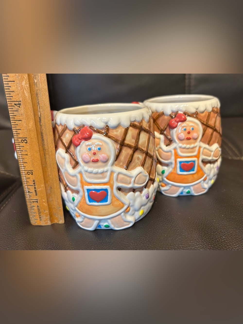 VTG House of Lloyd 2000 Gingerbread Christmas Ceramic Mug Set. - Picture 7 of 8